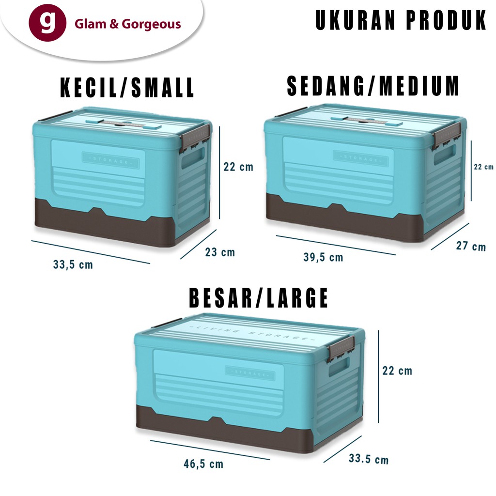 Kotak Penyimpanan Plastik Box Container Lipat Serbaguna Portable Storage Organizer Box Container BC