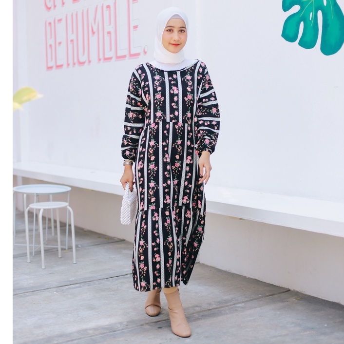 (RPA) ALL MIDI DAILY GAMIS BUSUI DRESS RAYON UNIQLO