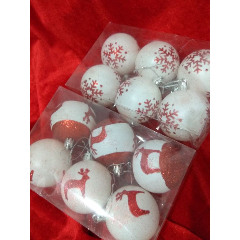 bola natal 5 cm isi 6 pcs