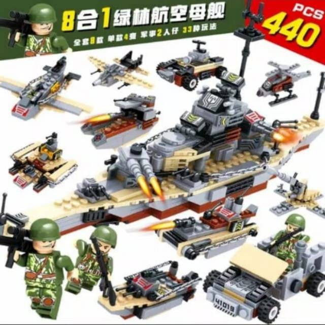 Lego Block Army Giant Battleship Kapal Perang Militer