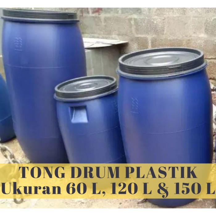 Tong / Drum Air / Drum Sampah / gentong Plastik 60 Liter L - Biru