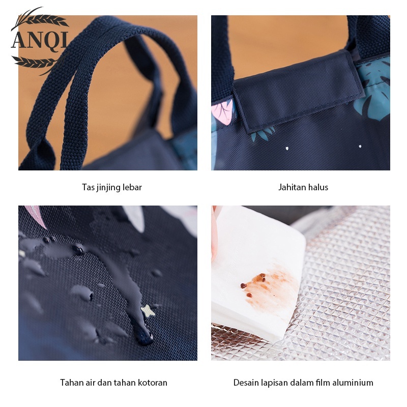 ANQI 1888 COOLER BAG UNICORN PEREKAT VELCRO TAS BEKAL LUNCH BOX BESAR MURAH LUNCH BAG BEKAL SEKOLAH VS-39