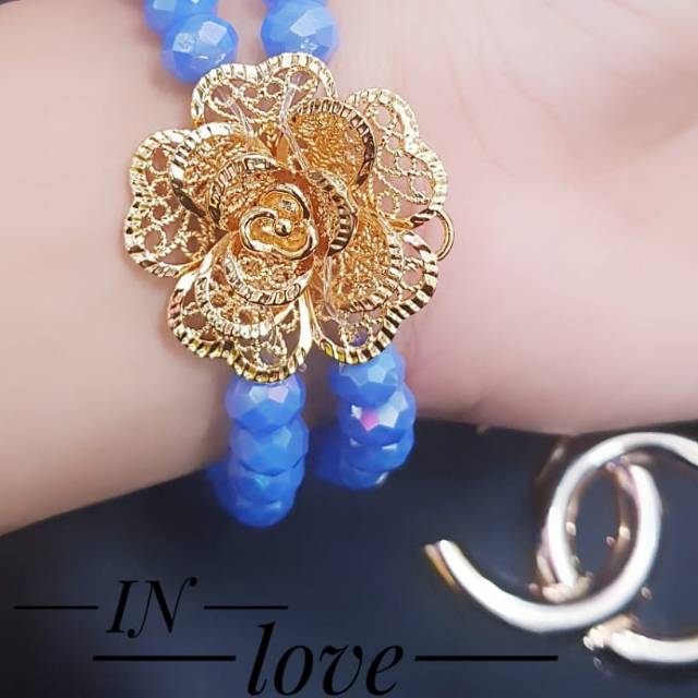 Xuping gelang mawar lapis emas 24k