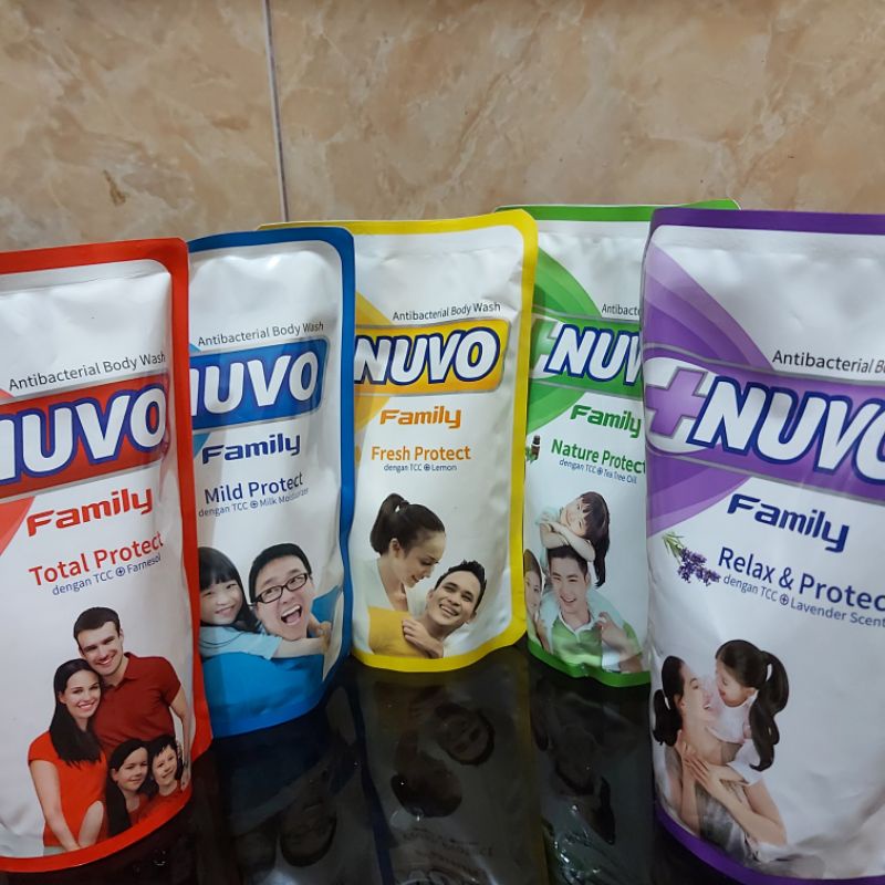 Nuvo Family Sabun Mandi Cair Refill 450ml Total Protect/Mild Protect/Fresh Protect/Nature Protect/Re