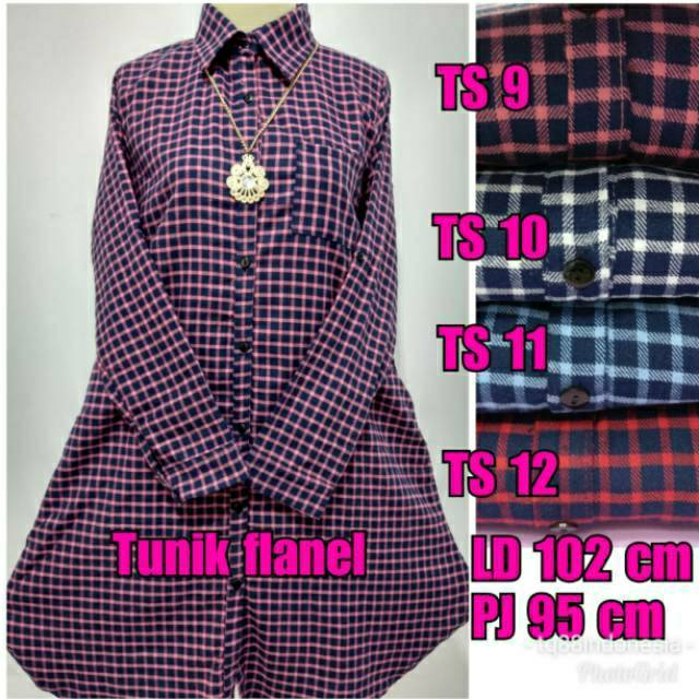 Tunik flanel/tunik/tunik kotak/hem tunik/tunik murah/kemeja tunik/hem kotak/boyfriend shirt/hem