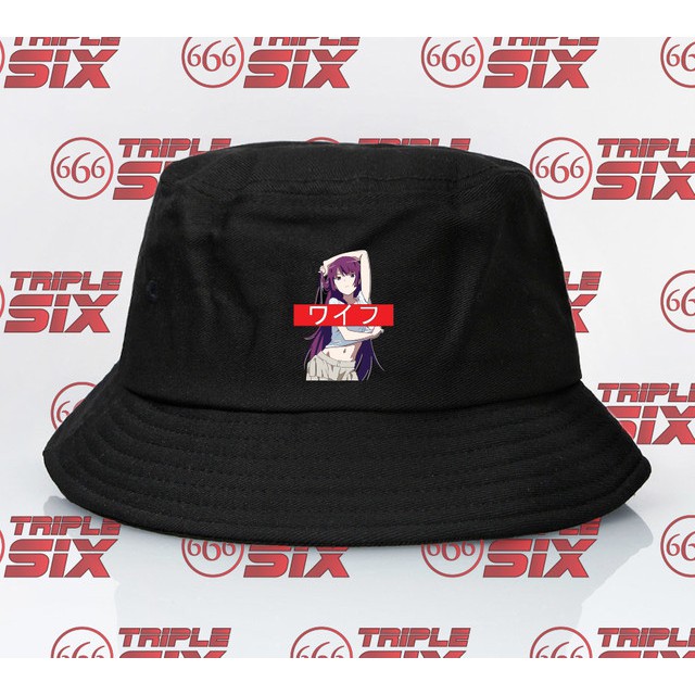 Topi Bucket Anime Bakemonogatari Hitagi waifu