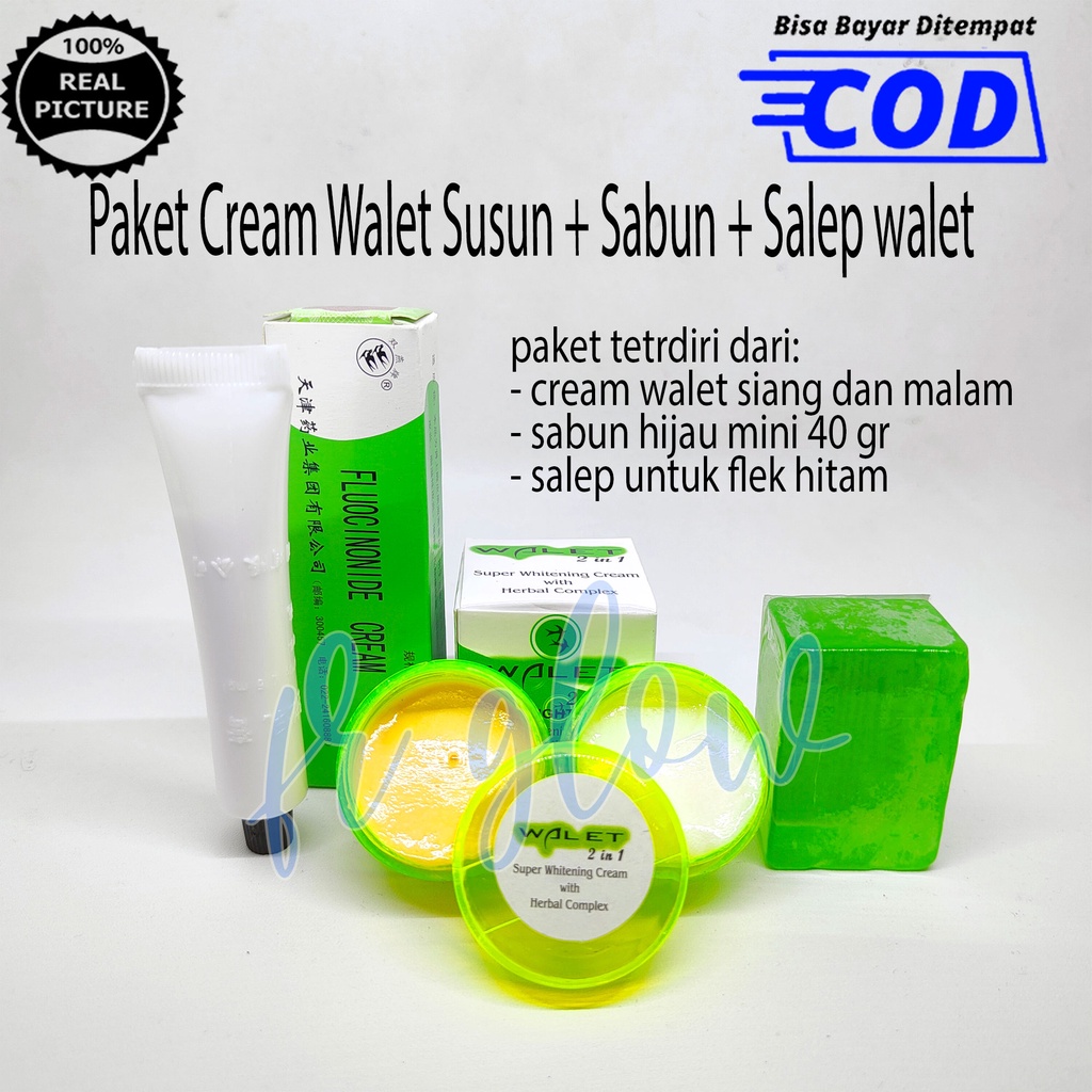 Salep walet Anti Iritasi + Sabun Walet Hijau + Cream Susun Day n Night
