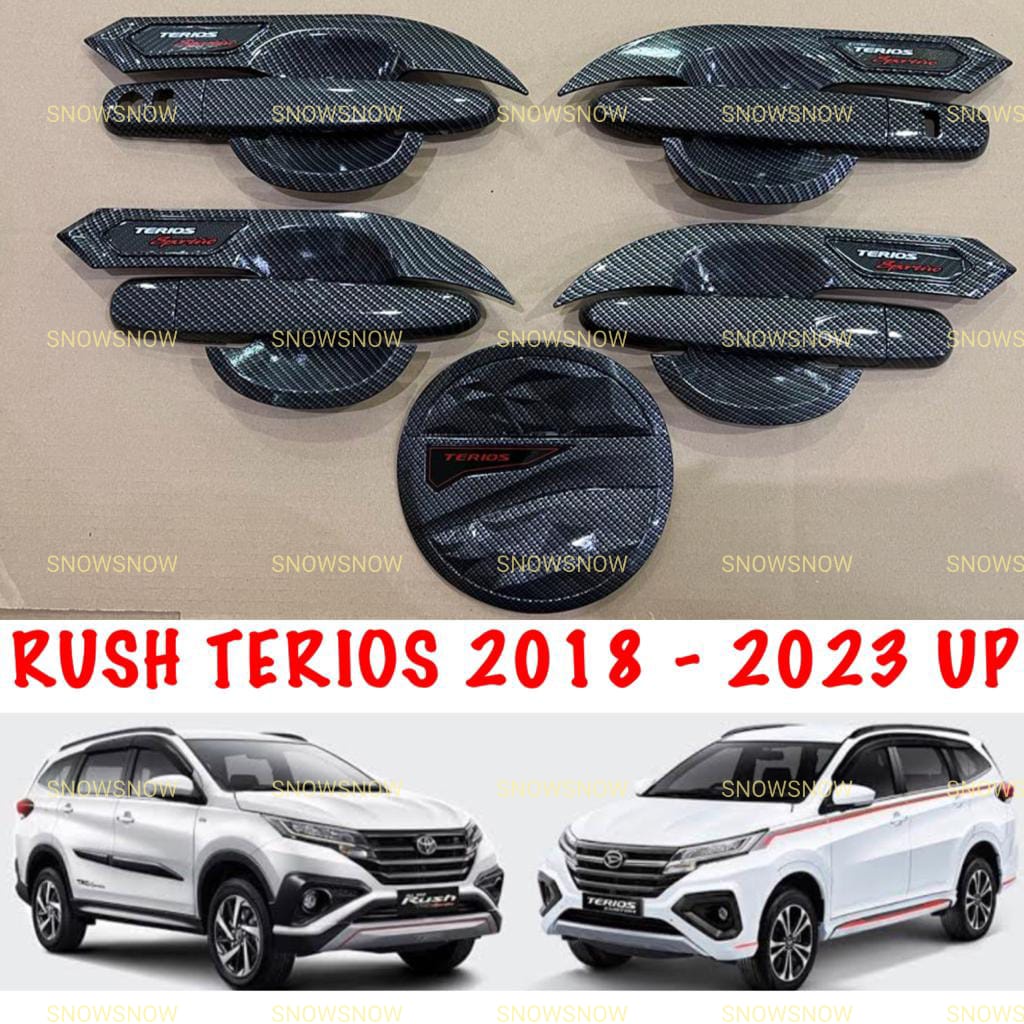 Paket Outer Handle Tank Cover All New Rush Terios 2018 2020 2022 2023 Activo Carbon