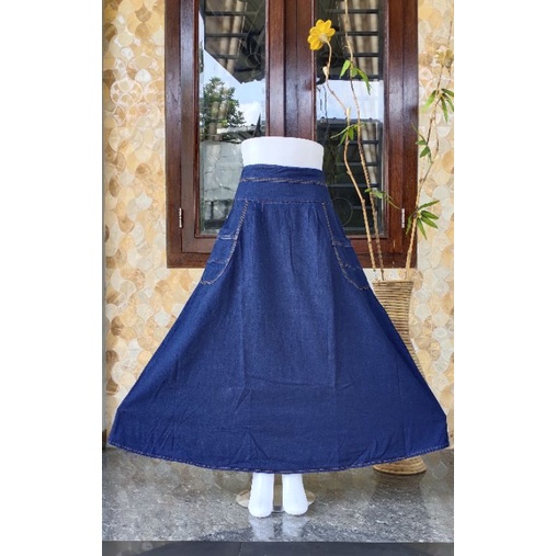 Rok Dewasa / Rok Jeans Wanita / Rok Panjang Dewasa / Rok Denim Panjang / Rok Panjang Wanita