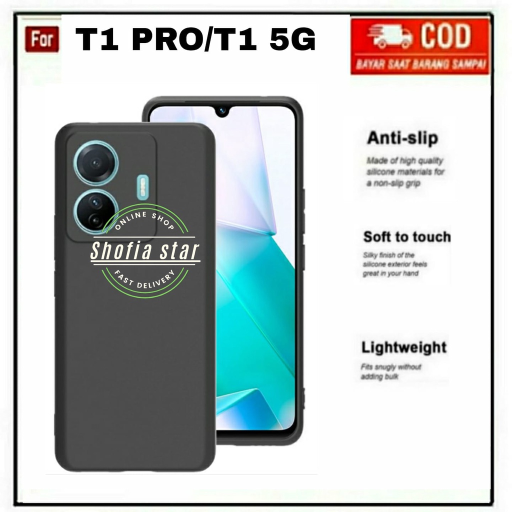 CASE VIVO T1 5G T1 PRO 5G Y75 5G SOFTCASE SLIM MATTE PREMIUM BLACK PROTECT CAMERA