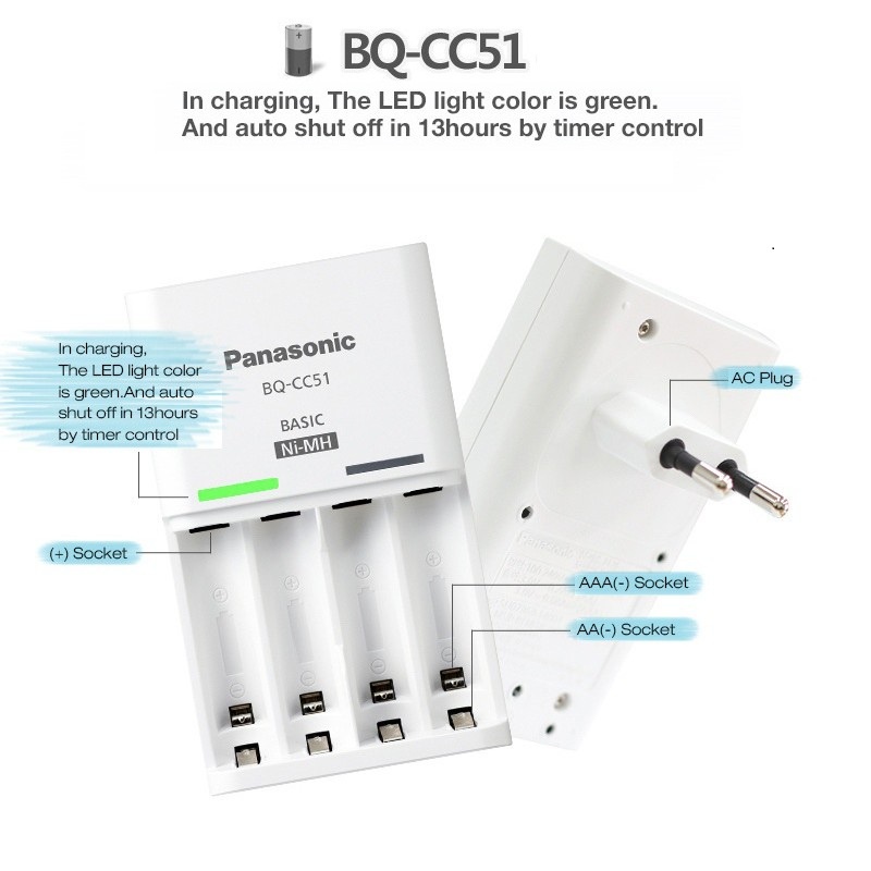 Panasonic eneloop Charger Baterai + Rechargeable Battery AA 4pcs