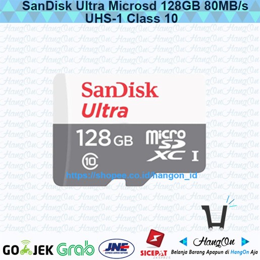 SanDisk Ultra Microsd 128GB 80MB/s UHS-1 Class 10 - No Adapter