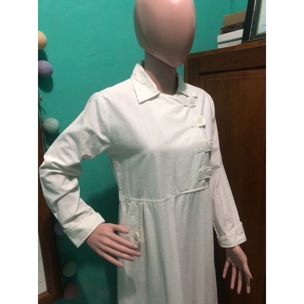 Gamis / Dress Muslim / Baju Syari warna Putih Tulang PRELOVED