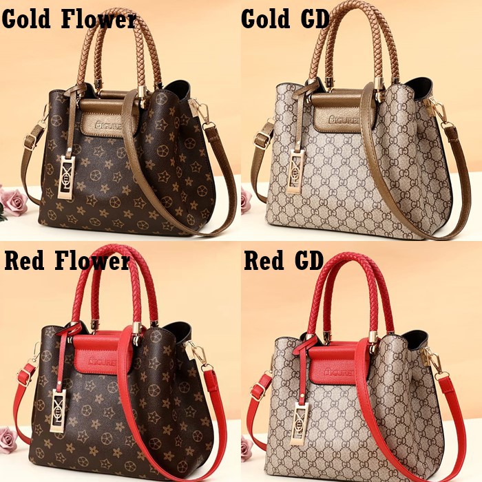 Hand Bag GD23147 Tas Jinjing Wanita Motif Flower dan GD Elegant Import