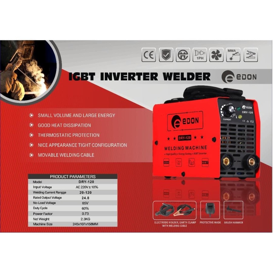 MESIN LAS EDON LV-120 450WATT INVERTER EDON 450WATT MURAH