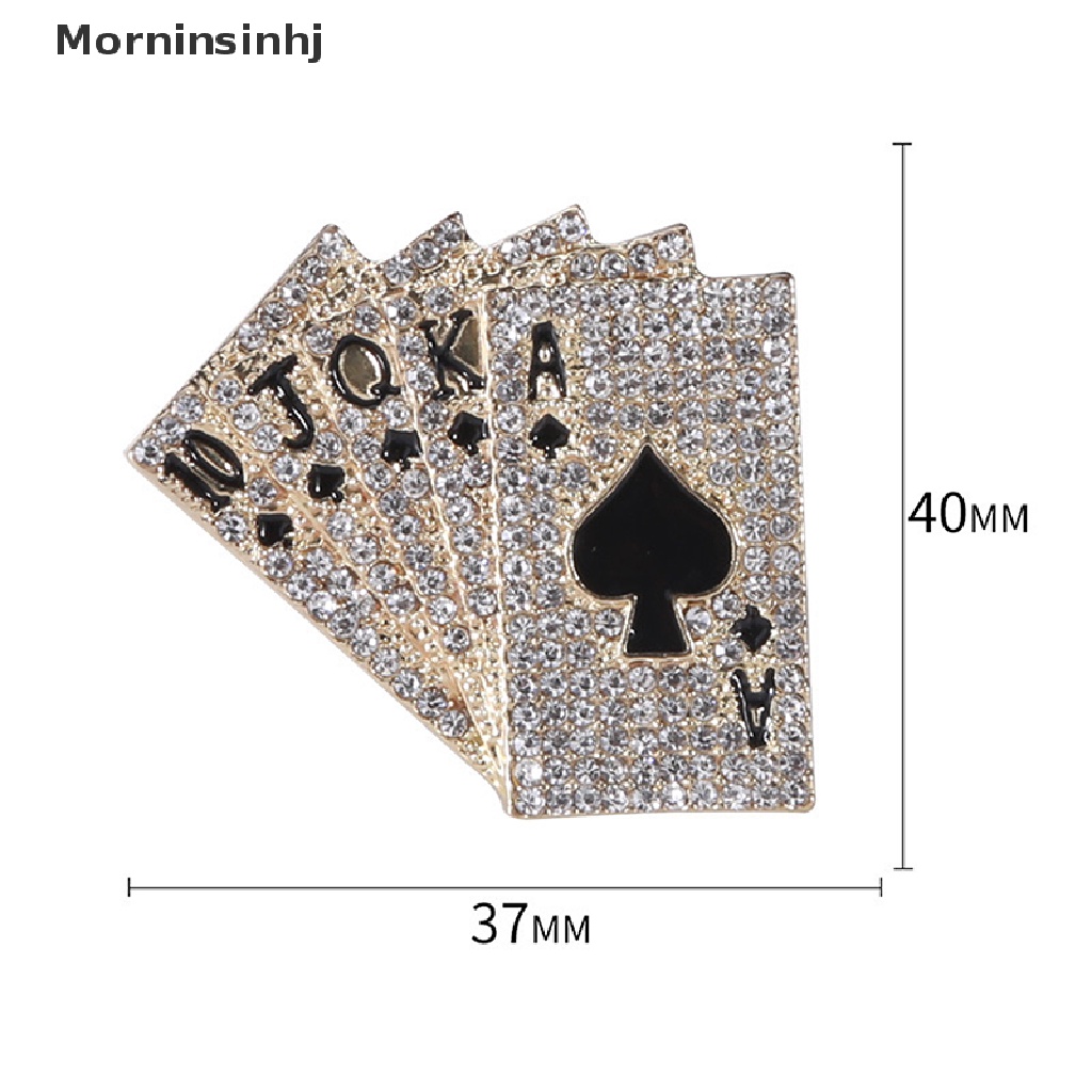 Mornin Sparkling Full Kristal Poker Bros Pin10 J Q K A Wanita Fashion Perhiasan Hadiah id