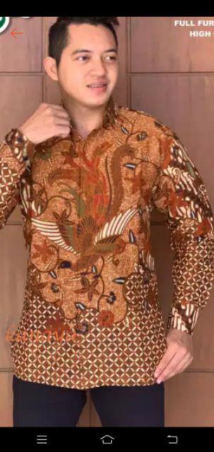 Batik Solo Kemeja Batik Pria Lengan Panjang Lapis Furing Wiyakta Kanaya Atasam Modern Premium Pabrik