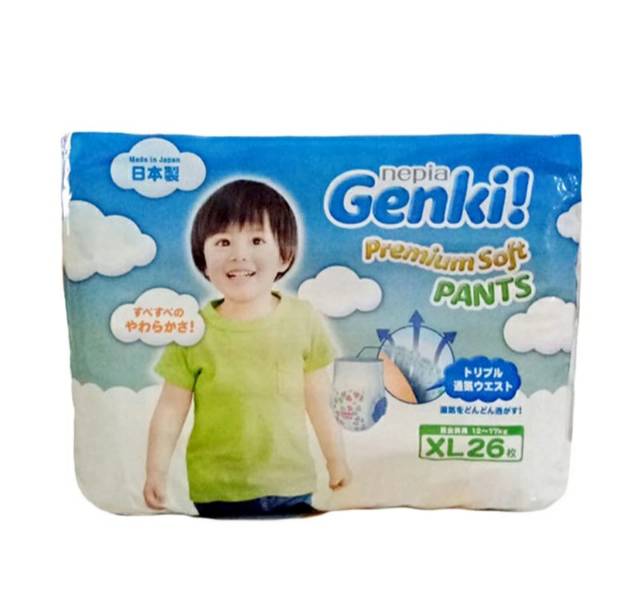 Nepia Genki Diapers Pants - Diapers Popok Celana Sekali Pakai ( L30 M32 XL26 XL38 )