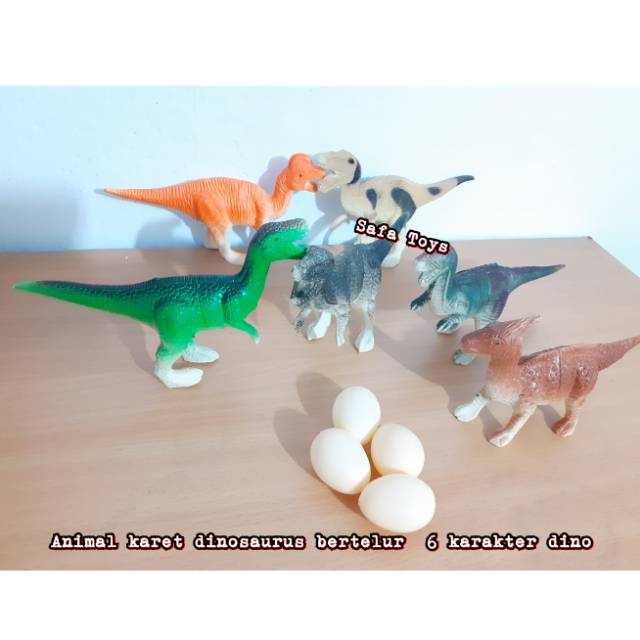 Mainan animal Karet Dinosaurus+telur Dino world