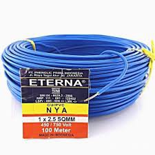 Kabel Eterna NYA 1X2.5mm  Merah / Biru / Hitam / Kuning Hijau Meteran/ Eceran