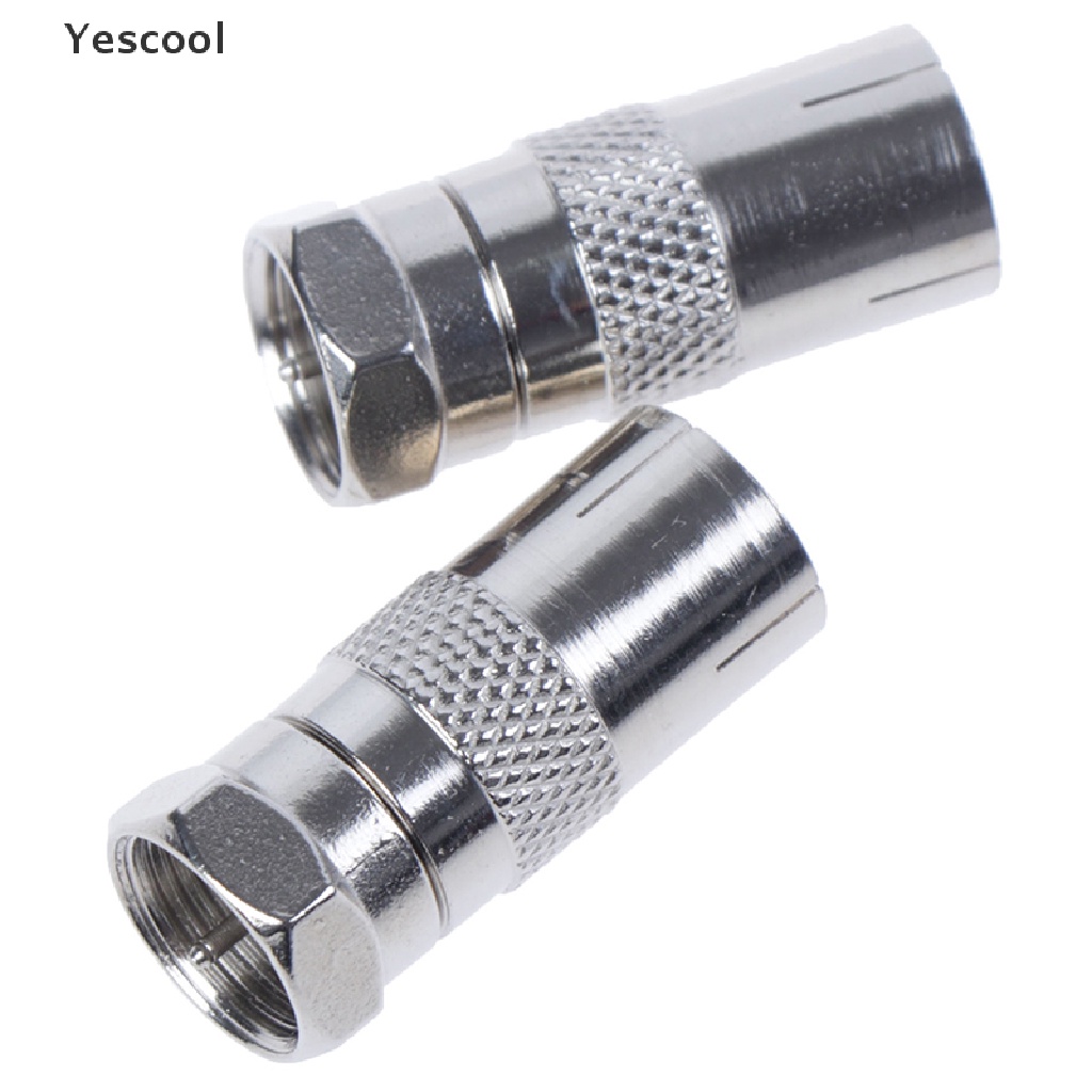 Yescool 2Pcs Adapter Konektor Socket Tipe F Male Ke RF Coax Aerial Female Untuk TV