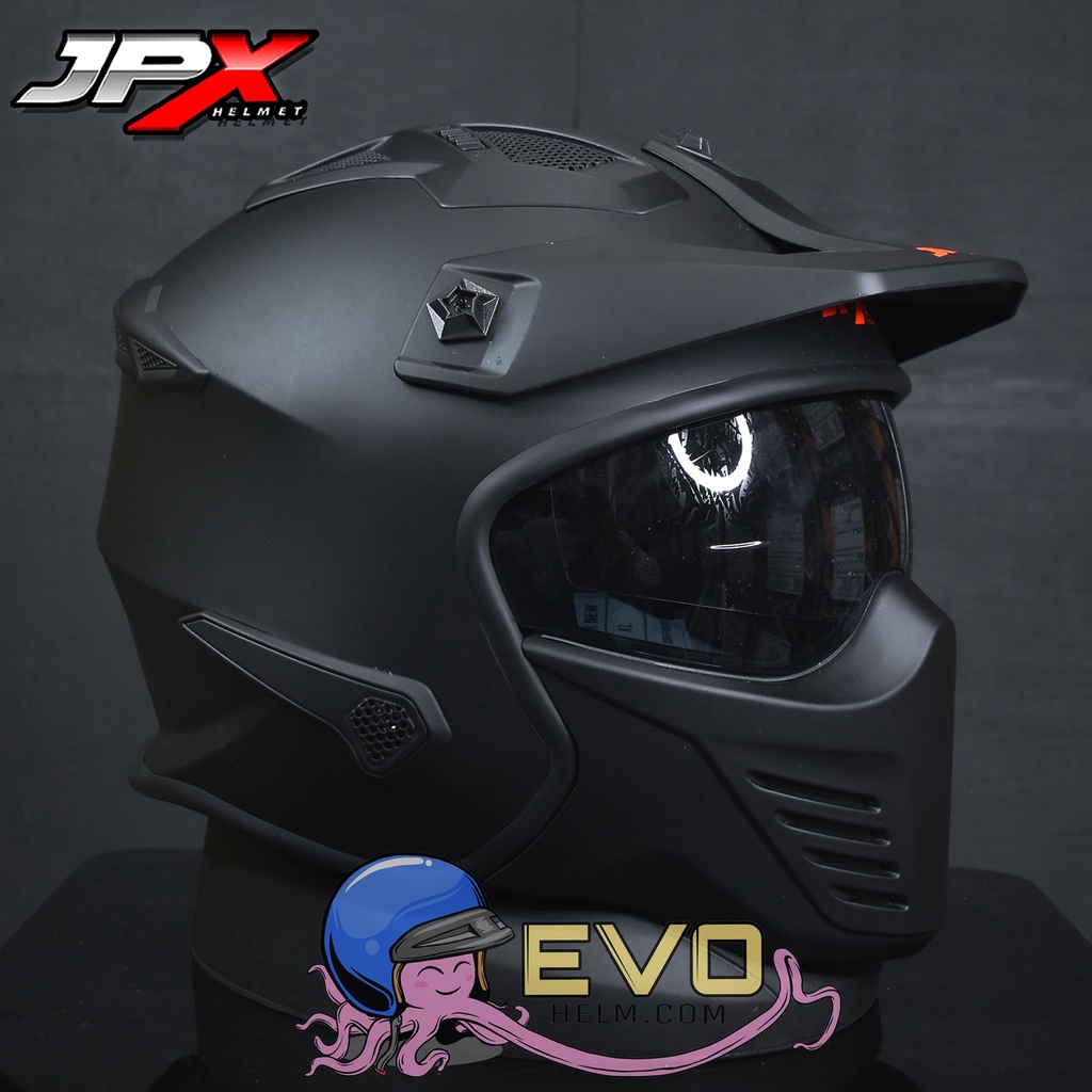 HELM JPX MOTOCROSS_JPX MX 726R - BLACK DOFF / RED (ONGKIR 2 KG)
