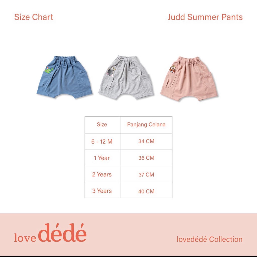 Celana Japanese Anak Celana Pergi Jalan Lucu Fashion Anak Bayi Cowok Laki Terlaris Lucu Baru lovedede - Judd Summer Pants