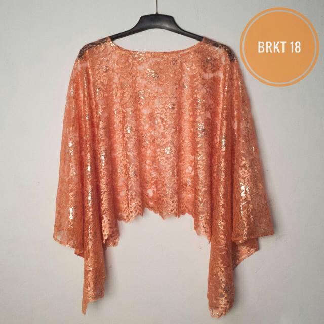 Cape Brokat Polos Orange Semi Prancis|Santili|Soltis|Corneli|Brokat Fatmawati Semi france|Brukat 3D