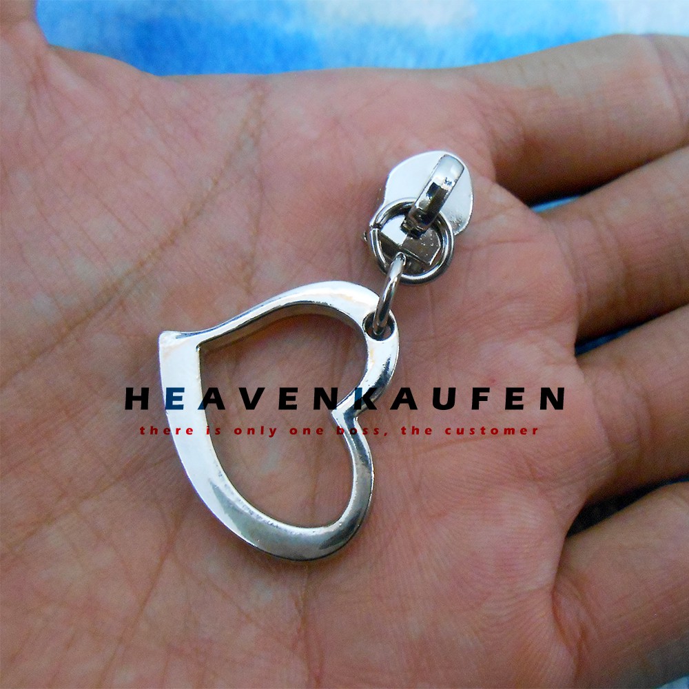 Kepala resleting / Kepala Zipper No 5 Silver Nikel Variasi Love