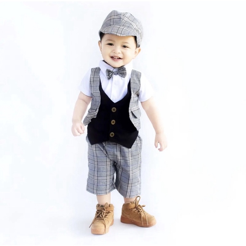 Daniel ANDREW star ANCHOR TUXEDO 0- 2 tahun baby baju kondangan anak laki laki baju pesta setelan jas anak bayi tuksedo kondangan SET  TOPI