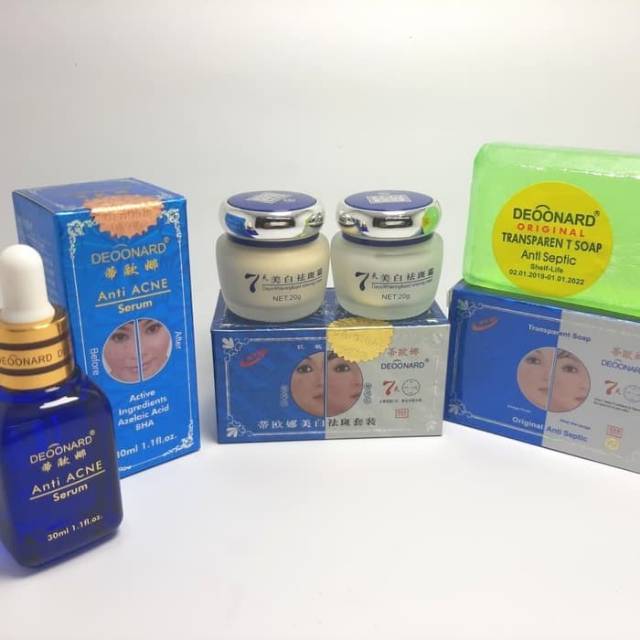 PAKET CREAM DEONARD SET + SABUN HIJAU &amp; SERUM ACNE ORIGINAL