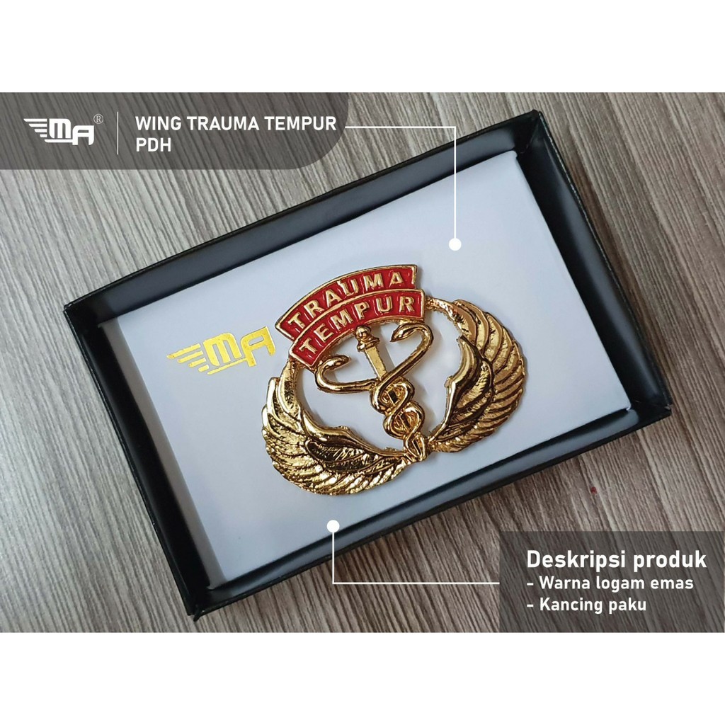 Brivet Wing Trauma Tempur PDH TNI Militer Brivet Pin Wing