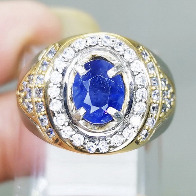 Cinin Batu Akik Blue Safir Ceylon