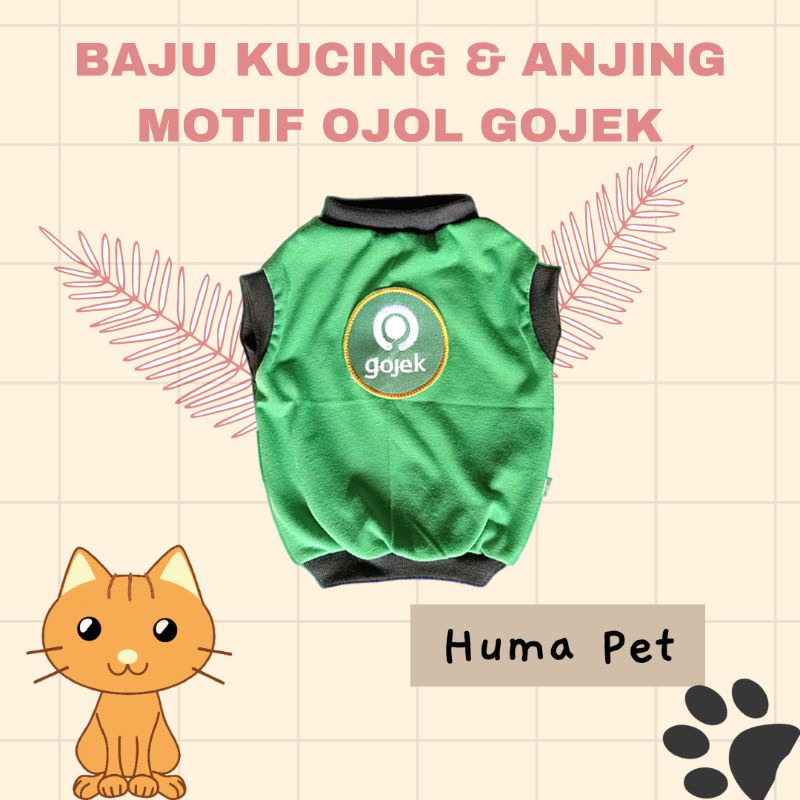 Baju Kucing & Anjing Motif Ojol Gojek Lucu & Murah