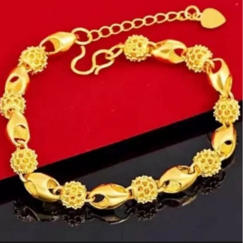 Gelang Hongkong Lapis Emas 24k Asli Tidak Luntur