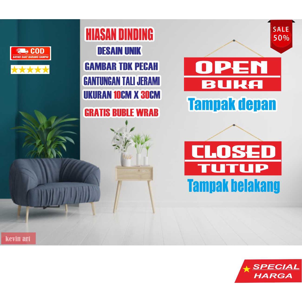 HIASAN DINDING TOKO KAYU MURAH MINIMALIS DIY OPEN CLOSE BOLAK BALIK GANTUNGAN PINTU CAFE UNIK