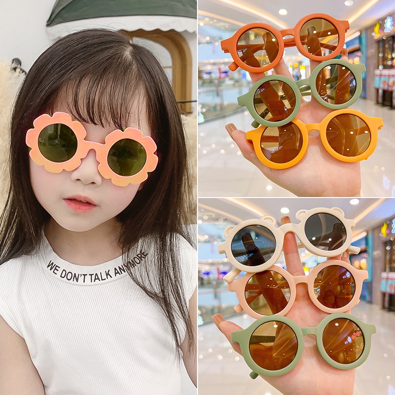 [Ready stock]✨Kacamata Anak Hitam bulat anak laki laki murah UV400 Anti Ultraviolet Untuk Anak/Laki-Laki Perempuan/Bayi kecenderungan simple fashion murah COD