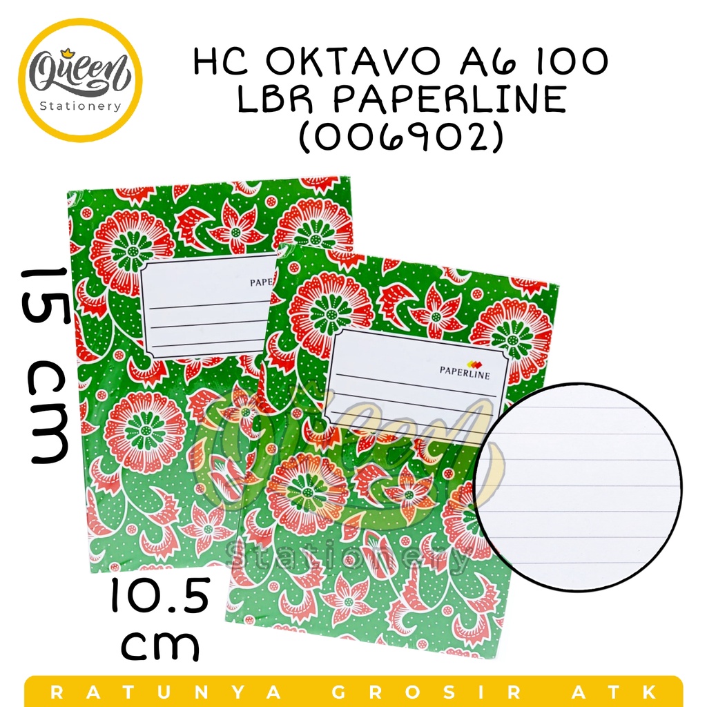 

HARD COVER OKTAVO A6 100 LBR PAPERLINE/ BUKU OKTAVO 100 LEMBAR / OKTAVO BOOK (006902)