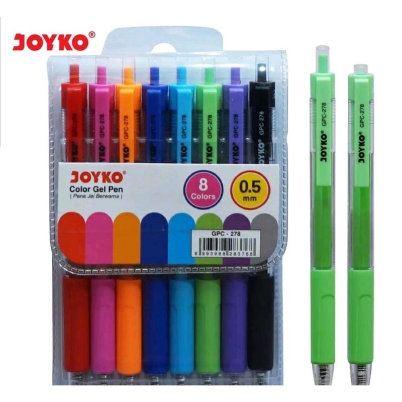 

color gel pen joyko 8 warna GPC-278 (set)