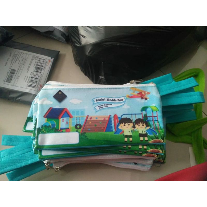 

dompet souvenir bimbel/pouch ultah custom/souvenir tempat pensil