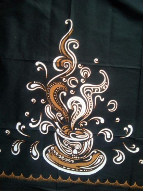 Kain Batik Solo Motif Secangkir Kopi Joss Jogja Warna Dasar Hitam