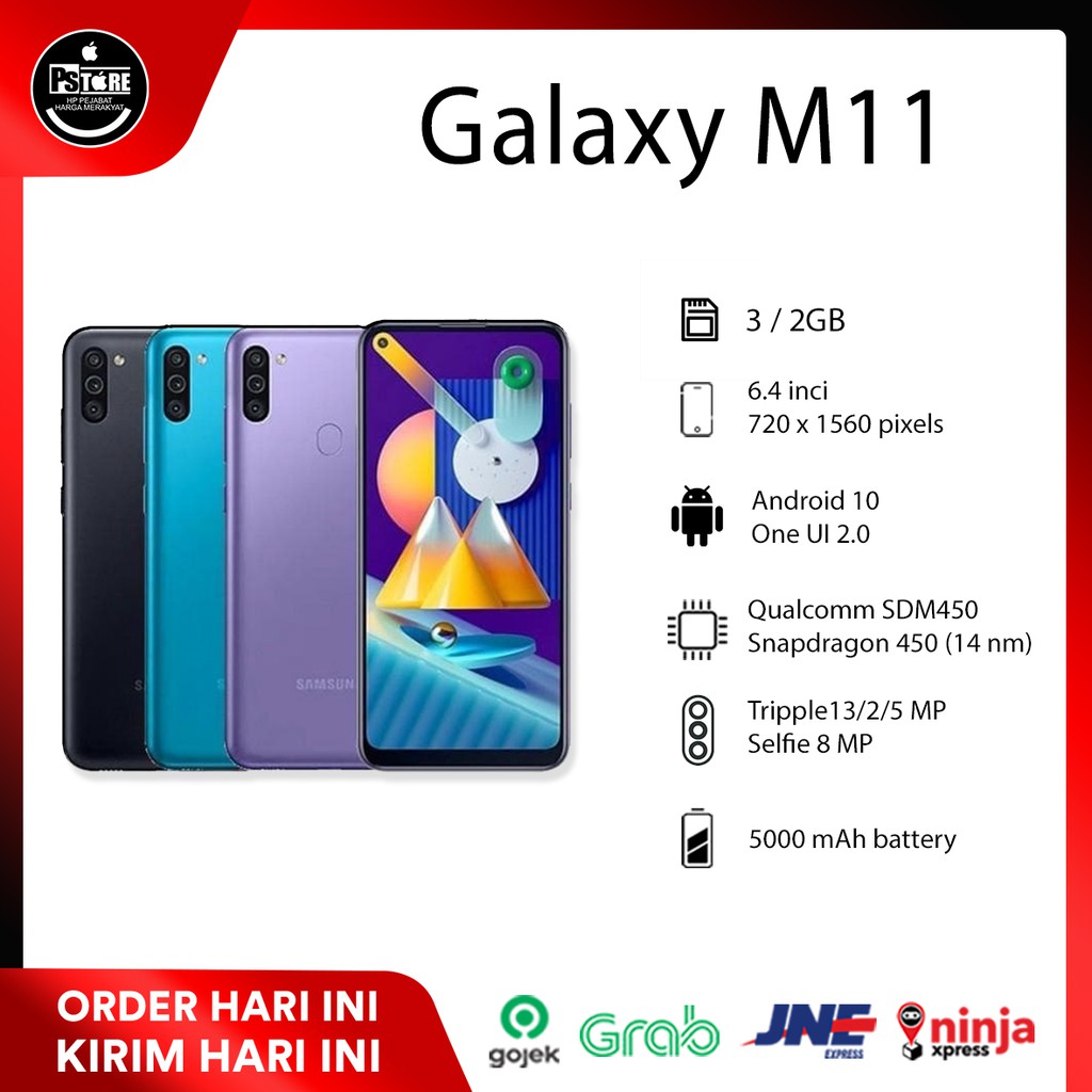 Samsung Galaxy M11 Ram 3/32GB GARANSI RESMI 1 TAHUN (NEW