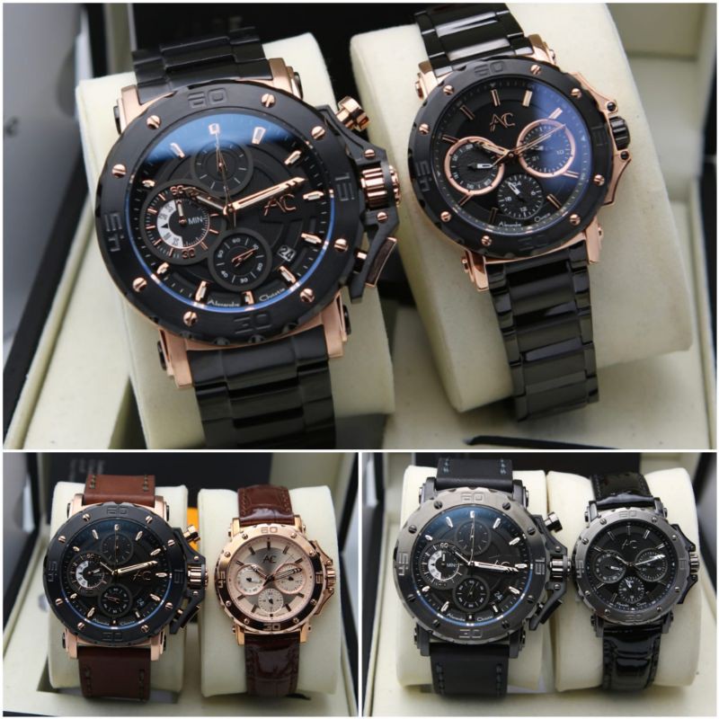 JAM TANGAN COUPLE ALEXANDRE CHRISTIE AC9205 / AC 9205 STAINLES OR LEATHER ORIGINAL GARANSI RESMI