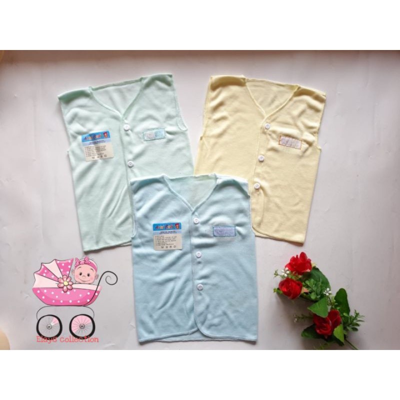 BAJU BAYI KANCING SINGLET POLOS NEWBORN DAFFA (1 pcs)