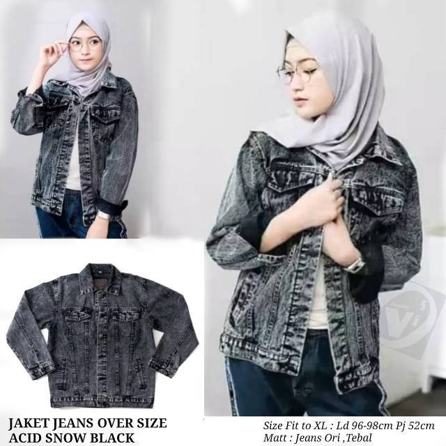 JAKET LV 1KG MUAT 2PCS | JAKET JEANS SNOW DENIM SANDWASH  FASHION WANITA HITS SELEBGRAM
