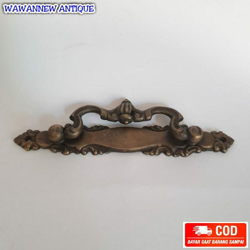 Handle / Tarikan Laci Gagang Lemari Pintu Rumah Kuningan Motif Ukir 13cm