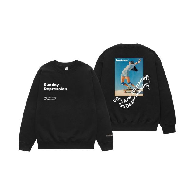 Kasetrusak Crewneck Sunday Depression Black