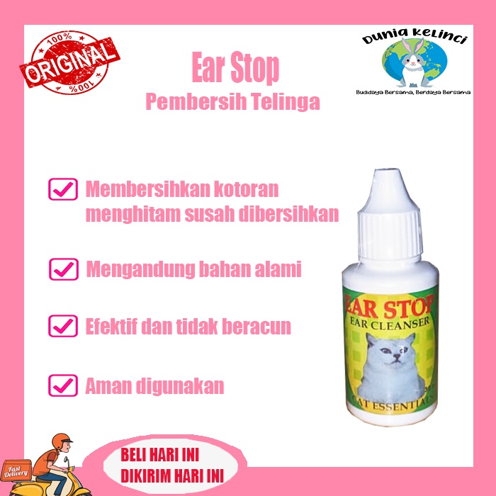 PEMBERSIH TELINGA KUCING EAR STOP 30 ML EAR CLEANSER EFEKTIF CEPAT