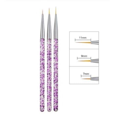 French Lines Painting Brush - Nail Art Liner Brush (3pcs)