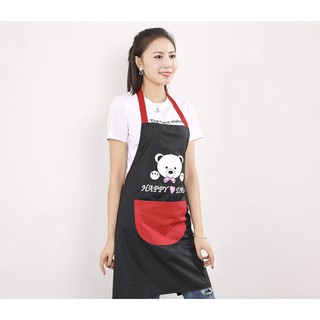 Apron waterproof celemek  dapur  motif bear celemek  masak 